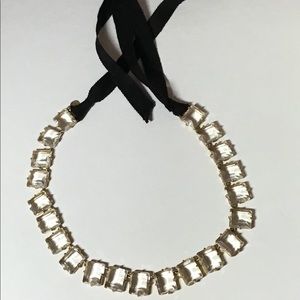 J Crew black ribbon necklace